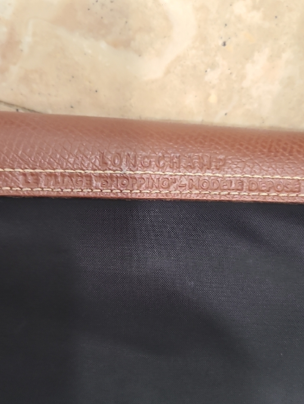 Longchamp Brown Pebbled Leather Snap Shoulder Bag with Gold-Tone Button - Picture 8 of 12